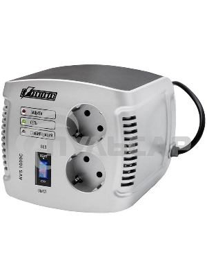 Сетевой фильтр Powerman Стабилизаторы напряжения AVS 1000 C Black\Silver (1000ВА,5А,КПД 98%,без индикации,настольный)