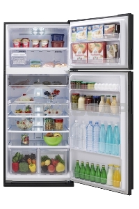 Холодильник Sharp SJXE55PMSL серебристый двухкамерный 388/148 л морозилка сверху