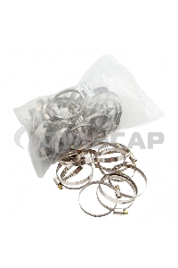 Хомуты нержав. сталь, стандартное болтовое крепление 50-70 мм, ширина 9 мм, 50 шт. Сибртех