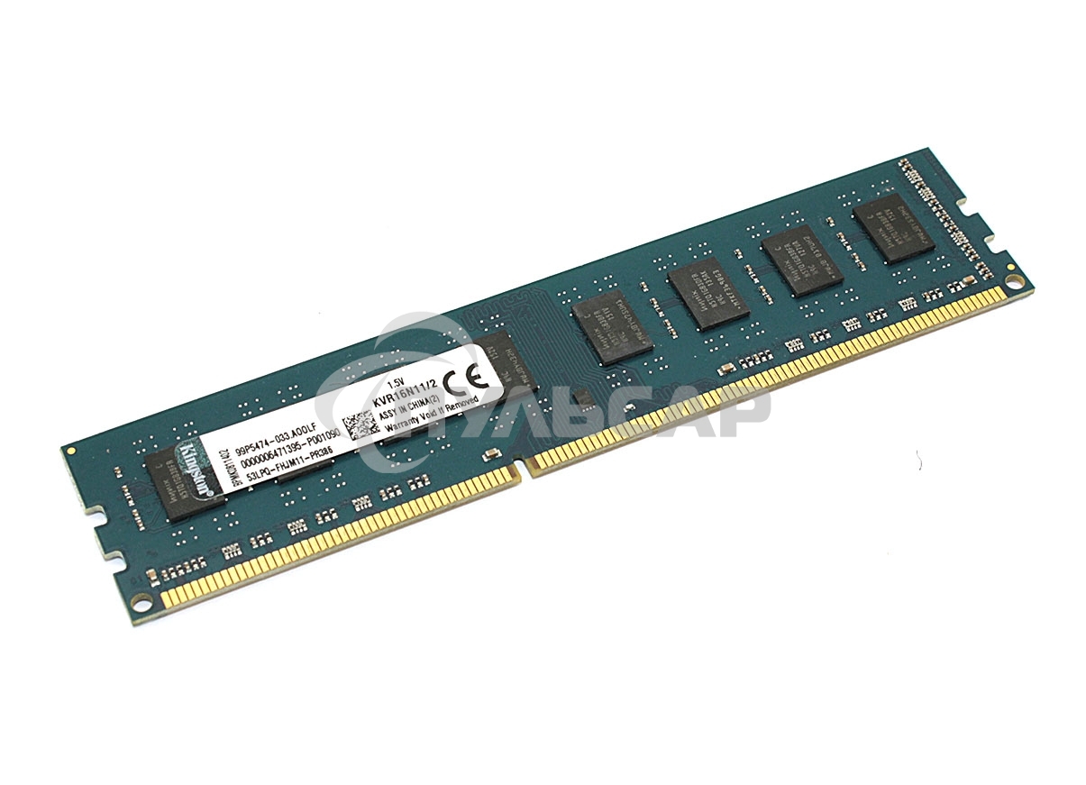 Оперативная память Kingston ValueRAM, DDR3, 2Gb (1x2 Gb), 1600 MHz, CL11