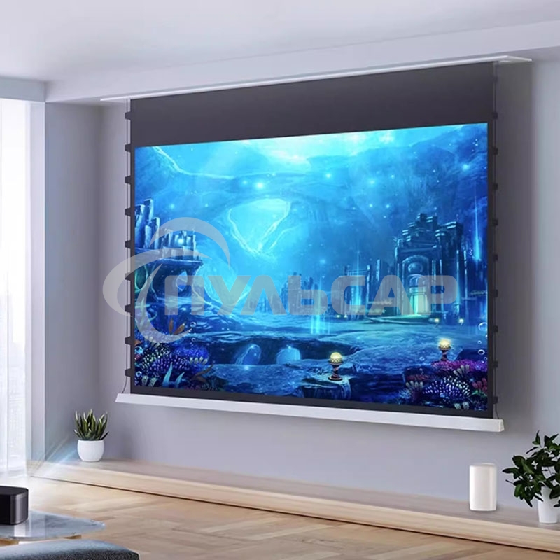 Экран для проектора S'OK SCPSMC-186X105ED45GF для встраивания в потолок моторизованный 84'' с боковым натяжением, полотно Grey Fiberglass, экстрадроп 45см