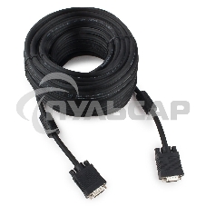 Кабель Gembird/Cablexpert CC-PPVGA-20M-B,Кабель VGA Premium, 15M/15M, 20м, черный, тройной экран,феррит.кольца