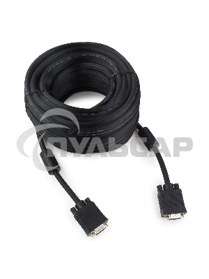 Кабель Gembird/Cablexpert CC-PPVGA-20M-B,Кабель VGA Premium, 15M/15M, 20м, черный, тройной экран,феррит.кольца
