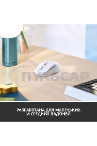Мышь беспроводная Logitech Signature M650 белый, 4000 dpi, радиоканал, Bluetooth, USB, кнопки - 5