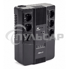 Источник бесперебойного питания SKAT-UPS 800 AI ИБП 220В 480Вт 1 АКБ 9А.ч внутр. меандр. стаб-ция напр-я. 6 выходов Бастион 452