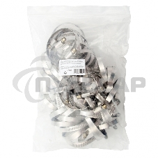 Хомуты нержав. сталь, стандартное болтовое крепление 50-70 мм, ширина 9 мм, 50 шт. Сибртех