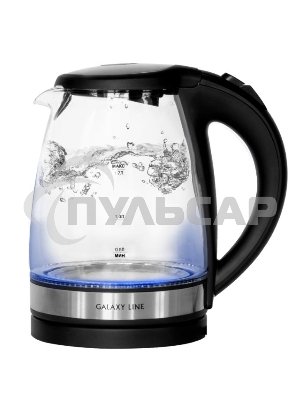 Чайник электрический Galaxy Line GL 0560, черный, стекло, 2200 Вт, 1,7 л, LED-подсветка
