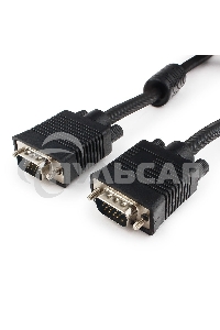 Кабель Gembird/Cablexpert CC-PPVGA-20M-B,Кабель VGA Premium, 15M/15M, 20м, черный, тройной экран,феррит.кольца
