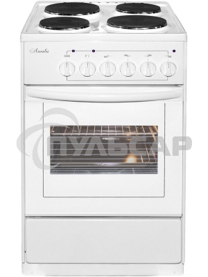 Плита электрическая Лысьва ЭП 411 СТ белый, конфорок 4 электрических, духовка 57 л, 50 см x 84 см x 60 см