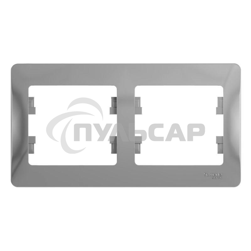 Рамка 2-м Glossa горизонт. алюм. SchE GSL000302