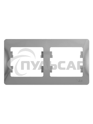 Рамка 2-м Glossa горизонт. алюм. SchE GSL000302