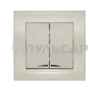 Выключатель 2-кл. СП Бриллиант 10А IP20 с подсветкой сл. кость Universal 7948639