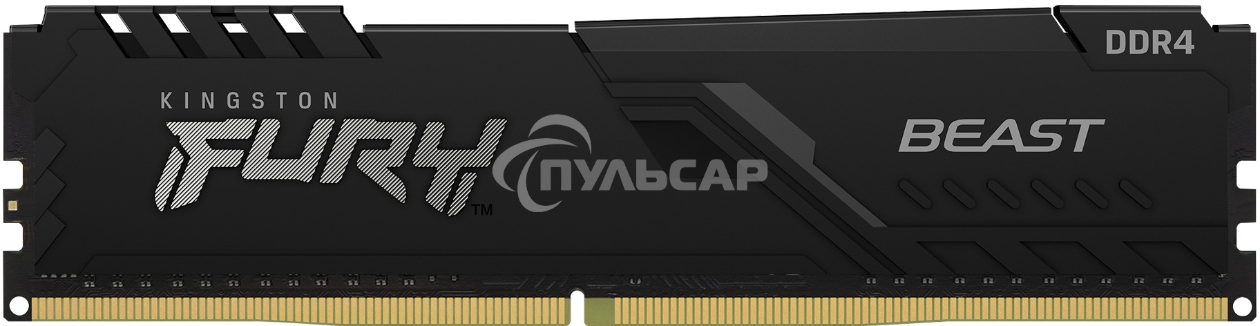 Оперативная память Kingston Fury Beast, DDR4, 32Gb (1x32Gb), 3200MHz, CL16, DIMM, с радиатором, черный