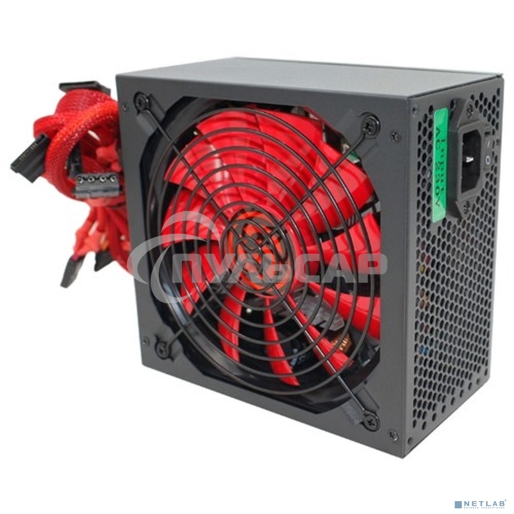 Блок питания Ginzzu PC700 14CM(Red) 80 PLUS black,APFC,24+4p,2 PCI-E(6+2), 7*SATA, 4*IDE,оплетка, кабель питания,цветная коробка