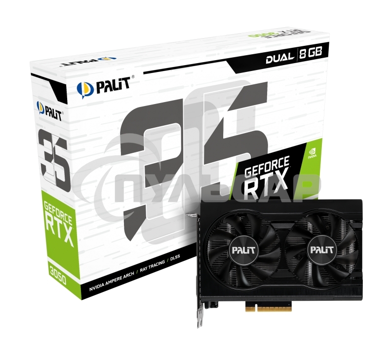 Видеокарта Palit RTX 3050 DUAL 8G V1 (NE63050018P1-1070D V1) RTL