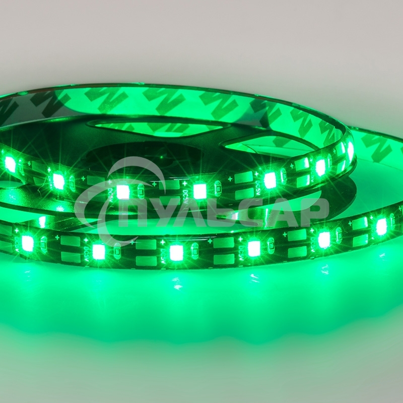 Лента светодиодная с USB коннектором 5 В, 8 мм, IP65, SMD 2835, 60 LED/m, цвет свечения зеленый