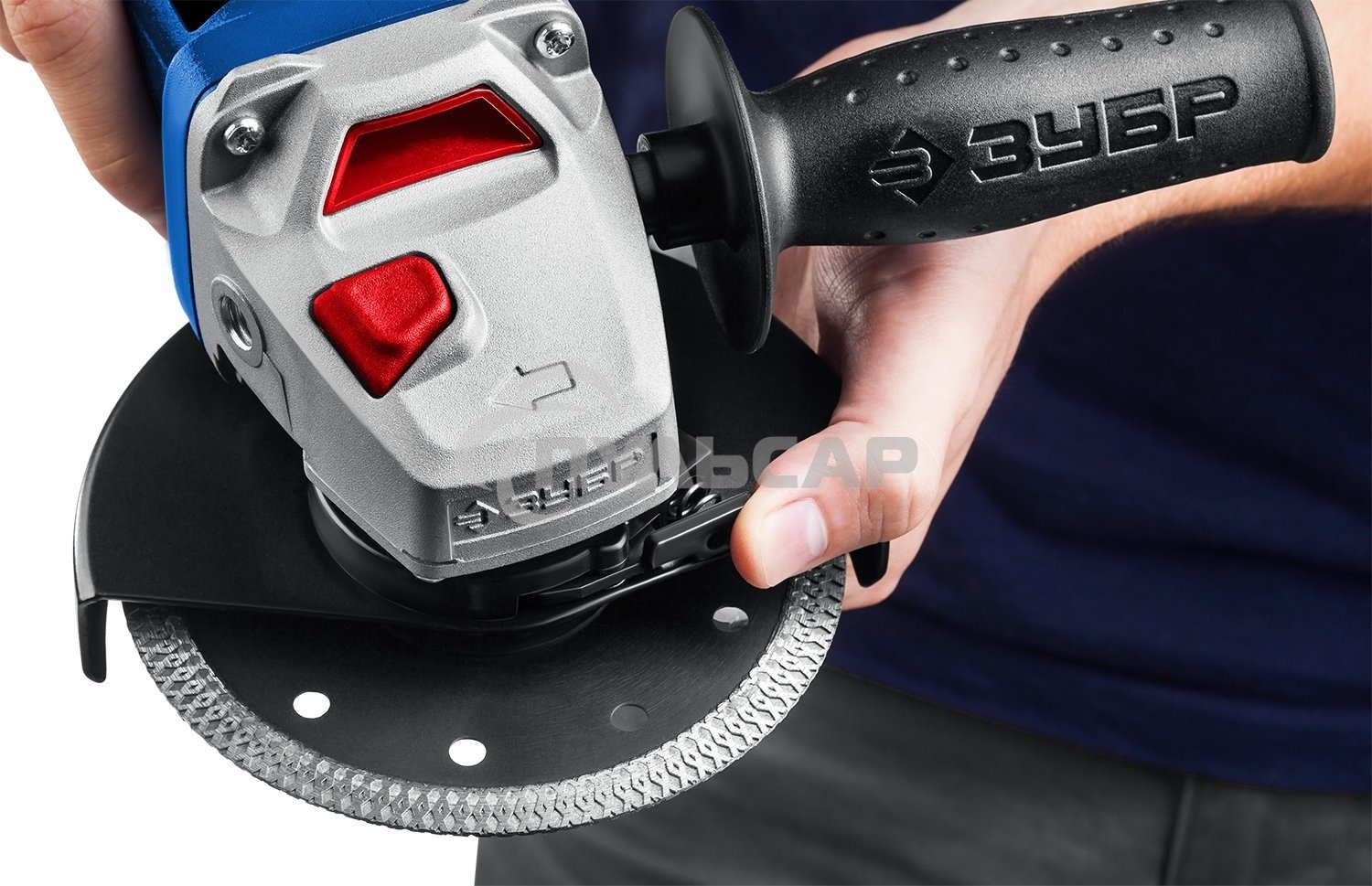 Углошлифовальная машина ЗУБР 125 мм, 1500 Вт, регулировка оборотов, серия Профессионал.