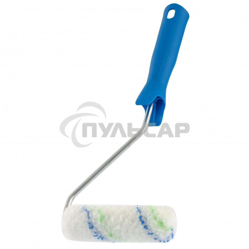 Мини-валик в сборе Водные краски, 110 мм, ворс 12 мм,D - 16 мм, D ручки - 6 мм,полиэстер Сибртех