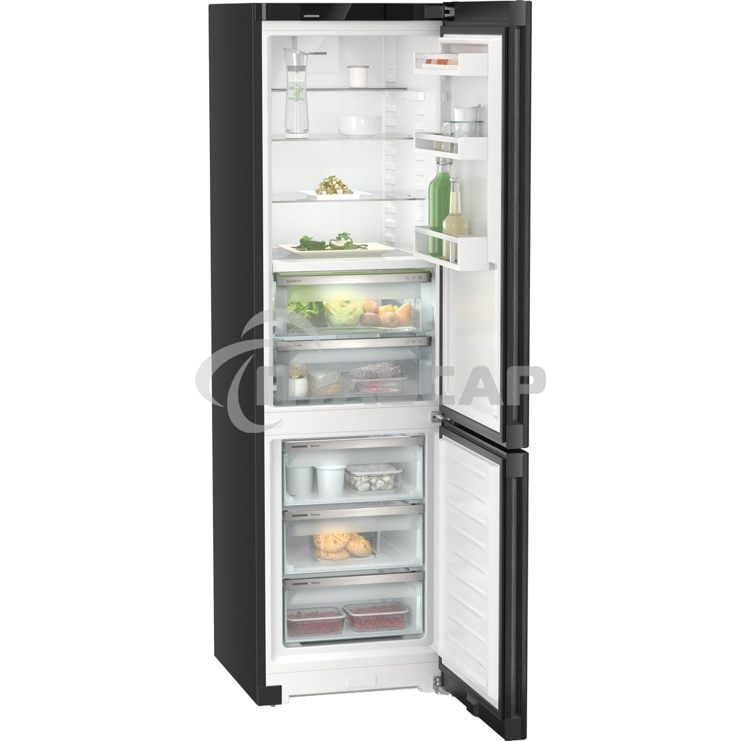 Холодильник Liebherr CBNbdc 573i-22 001 черный двухкамерный 255/94л морозилка снизу, No Frost