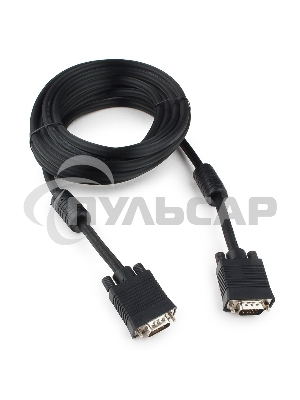 Кабель Gembird/Cablexpert CC-PPVGA-5M-B,Кабель VGA Premium, 15M/15M, 5.0м,черный,тройной экран, феррит.кольца