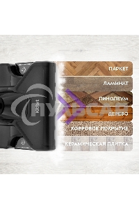 Пылесос вертикальный паровой Kitfort KT-575-1 черный, питание питание от сети, 1600 Вт, уборка влажная/паром/сухая, пылесборник 1.1 л