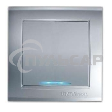 Выключатель 1-кл. СП Бриллиант 10А IP20 с подсветкой серебр. Universal 7949643 Выключатель 1-кл. СП Бриллиант 10А IP20 с подсветкой серебр. Universal 7949643