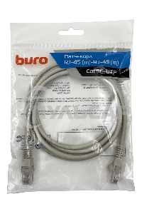 Патч-корд Buro UTP cat5E 2м серый RJ-45 (m)-RJ-45 (m)