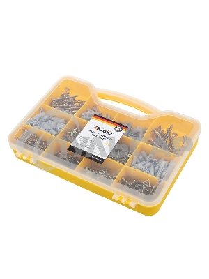 Набор саморезов и дюбелей Kranz 590 шт.