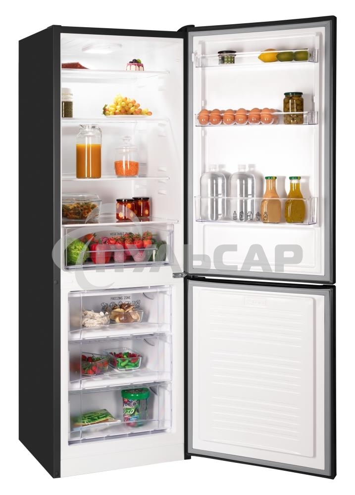 Холодильник Nordfrost NRB 132 B черный двухкамерный 205/100 л морозилка снизу, капельная система