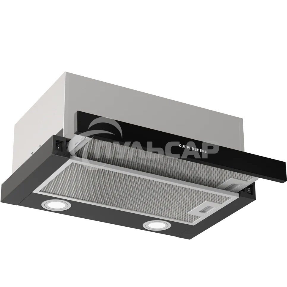 Вытяжка встраиваемая Kuppersberg Slimhit 50 BG черный/серый, 50 см, 750 куб. м/ч, 51 дБ
