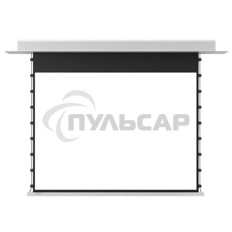 Экран для проектора S'OK SCPSMC-186X105ED45GF для встраивания в потолок моторизованный 84'' с боковым натяжением, полотно Grey Fiberglass, экстрадроп 45см