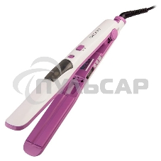 Щипцы для волос Galaxy Line GL 4516, фиолетовый, 45 Вт, максимальная температура 200°С, система ультразвукового распыления воды, съемный резервуар для воды, нагр. элемент с защитой от перегрева, пластины с керам. покрытием, ЖК-дисплей с индикацией темпера