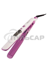 Щипцы для волос Galaxy Line GL 4516, фиолетовый, 45 Вт, максимальная температура 200°С, система ультразвукового распыления воды, съемный резервуар для воды, нагр. элемент с защитой от перегрева, пластины с керам. покрытием, ЖК-дисплей с индикацией темпера