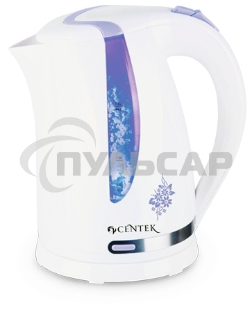 Чайник электрический Centek CT-0040 белый 1.8л, 2200Вт, открывание кнопкой, внутренняя подсветка