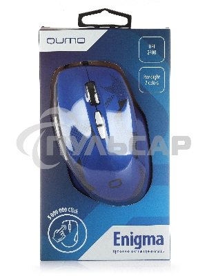 Мышь проводная Qumo Office Enigma M59 синий, 2400 dpi, USB, кнопки - 7