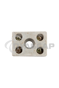 Клемма керамическая винтовая 4 мм² 2 пары контактов с крепежным отверстием (100 шт./уп.) Rexant