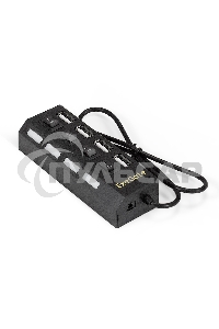 Хаб USB (концентратор) ExeGate EX293977RUS DUB-42SW (кабель-адаптер USB2.0 --> 4xUSB2.0, кнопки включения/отключения для каждого порта, Plug&Play, черный)