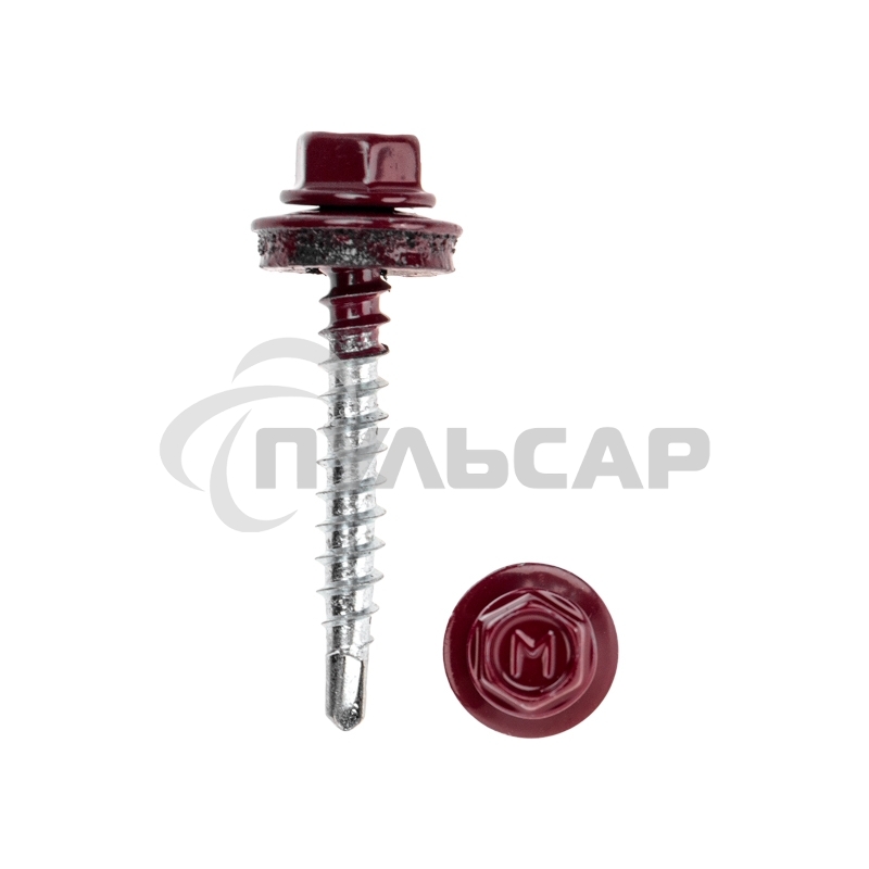 Саморез кровельный KRANZ 4,8х35, окрашенный RAL 3005, короб (250 шт/уп)