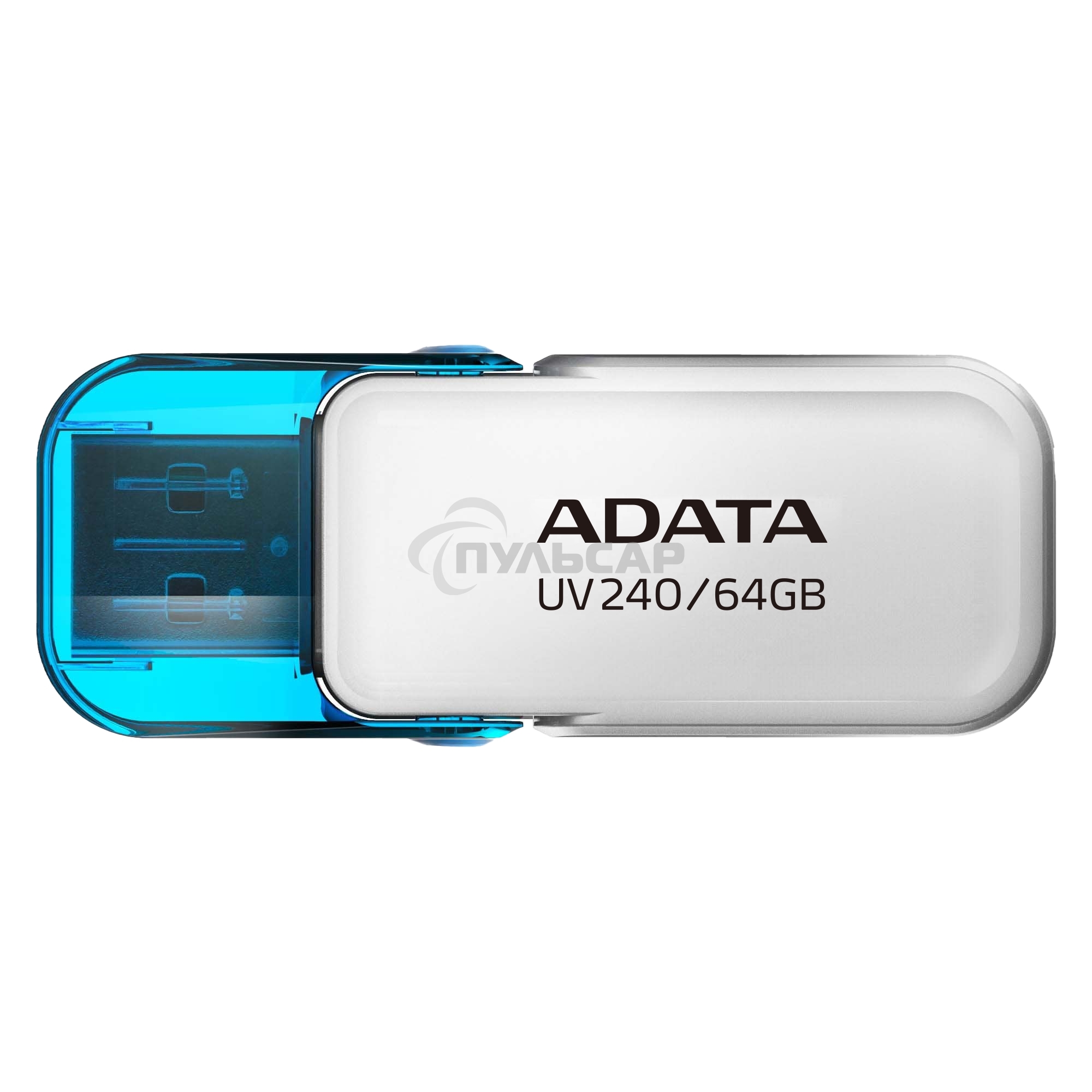 Флешка USB ADATA UV240 (AUV240-64G-RWH), 64 Gb, USB 2.0, R/W 15/5, белый/синий