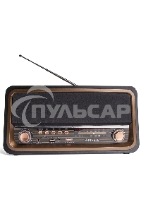 Радиоприемник портативный Сигнал БЗРП РП-336 черный/коричневый USB microSD