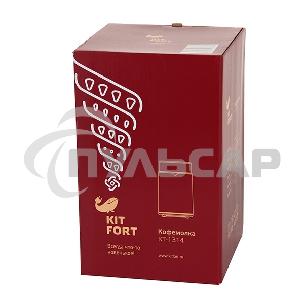 Кофемолка Kitfort КТ-1314 Напряжение: 220 - 230 В, 50/60 Гц.Мощность: 150 Вт.Вместимость: 60 г зерен.