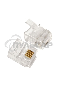 Вилка телефонная MP-6p4c/5, контакты 3m