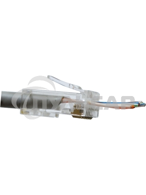 Коннектор Lanmaster RJ45 тип EZ, 8P8C, UTP, Cat.6, универсальный, со вставкой, покрытие 50 микрон,100 шт.