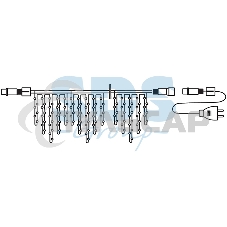 Гирлянда Neon-night Айсикл (бахрома) светодиодный, 5,6 х 0,9 м, черный провод 