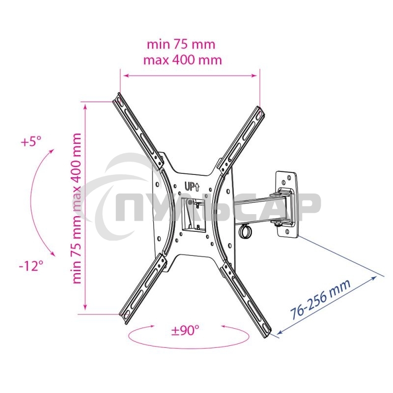 Кронштейн Kromax OPTIMA-403 черный, 15