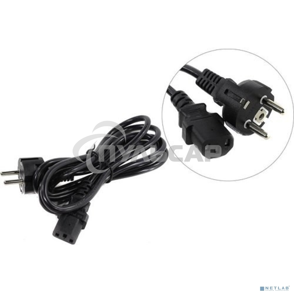 Кабель питания ExeGate Special PC-1,8S (Евровилка Schuko->С13) 3*0.75мм2, CCA, черный, 1.8м.