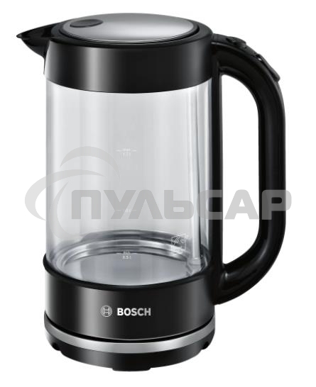 Чайник электрический Bosch TWK70B03 1.7л. 2400Вт черный (корпус: стекло)