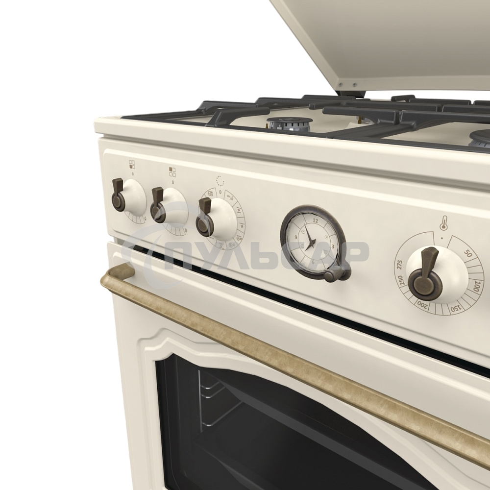 Плита комбинированная Gorenje GKS6C71CLI бежевый, конфорок 4 газовых, духовка 71 л, 60 см x 85 см x 60 см