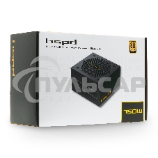 Блок питания HSPD, 750W 80 PLUS Gold (ATX, 2.52, Full modular, 1x24(20+4)pin mesh 550мм, 1xCPU*2 8(4+4)pin 650+150мм, 2xPCIe*2 8(6+2)pin 500+150мм, 2xSATA*3 450+150+150мм, 1xMOLEX4pin*3 450+150+150мм, Active, 120x120мм, 150x140x86мм, APFC, OVP, UVP, SCP, 