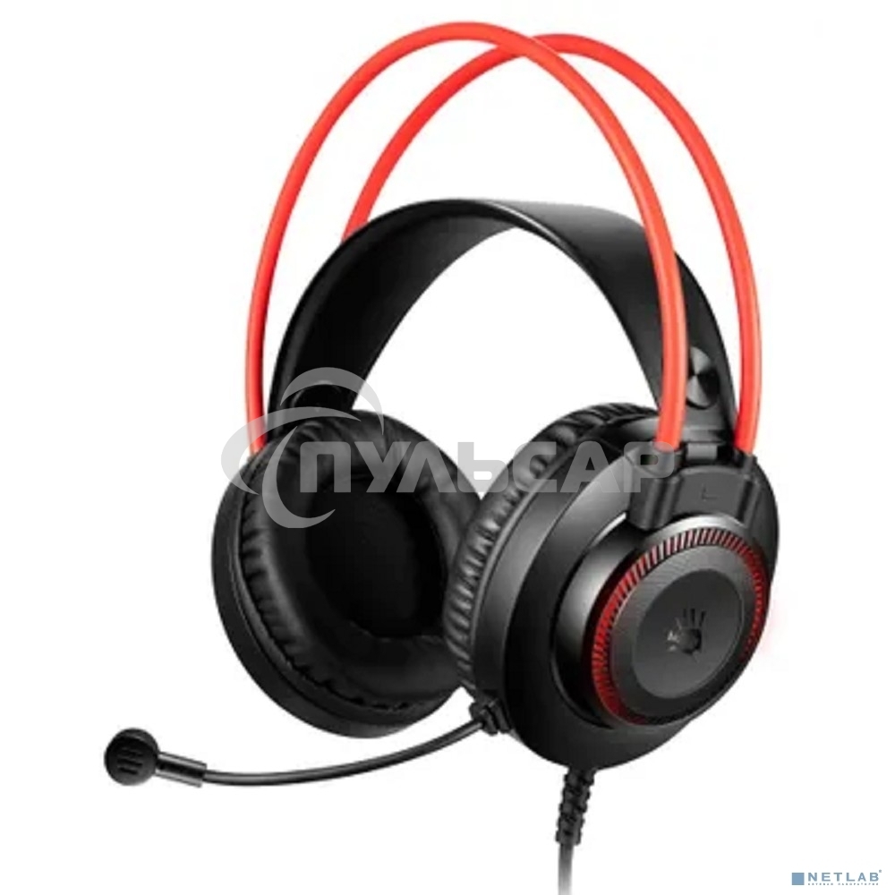 Наушники с микрофоном A4Tech Bloody G200S черный/красный 2м мониторные USB оголовье (G200S USB/ BLACK +RED)